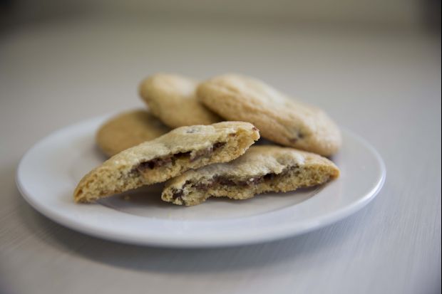 Caramel centred chocolote chip cookie