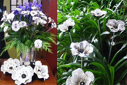 Judi Brennan's clay flowers