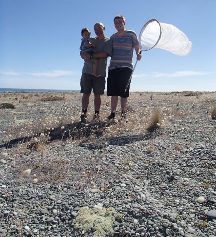 Brian, Hamish and Tajime Patrick at Kaitorete Spit